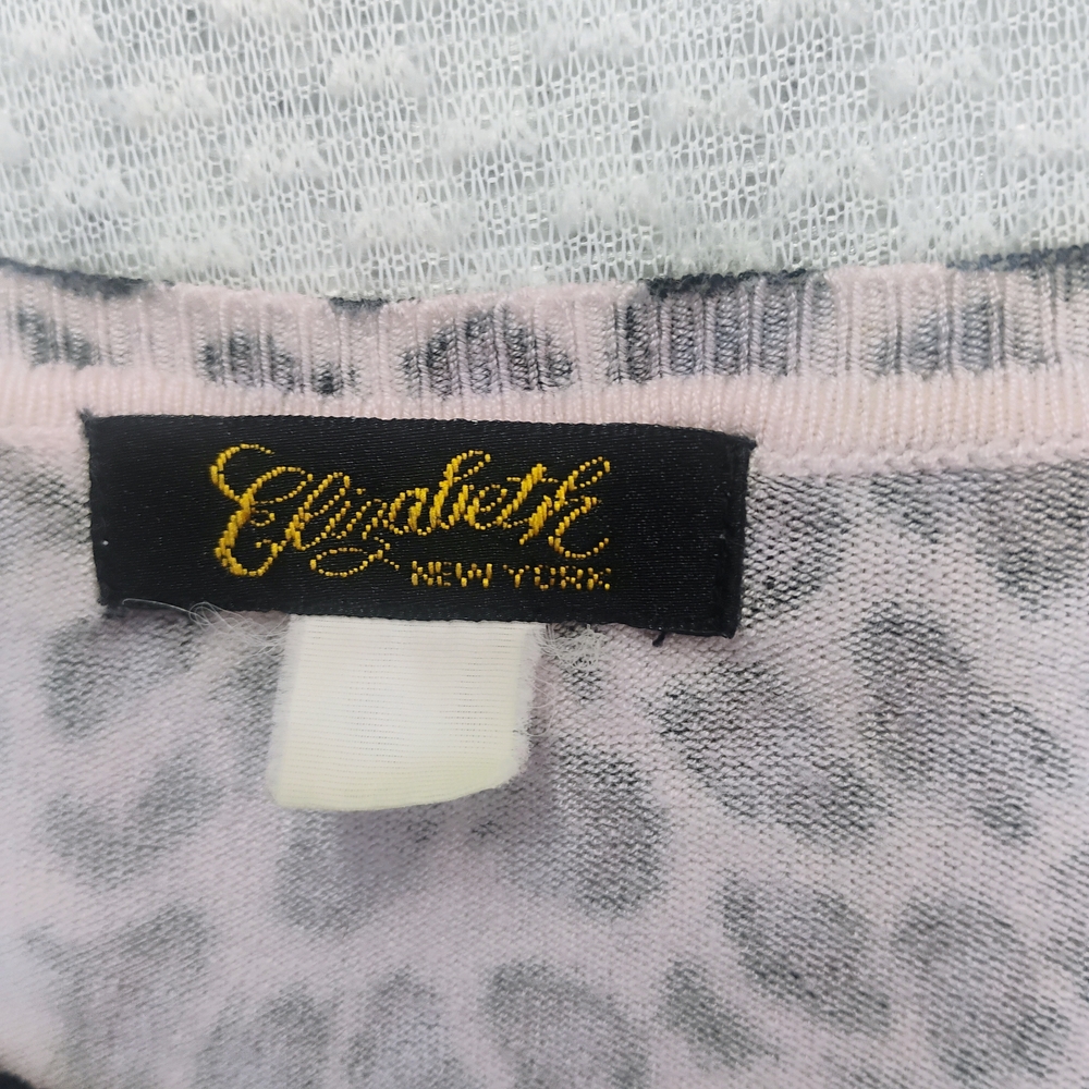Vintage Elizabeth New York Leopard Print Top White Black Size M Cottagecore Boho - Picture 4 of 6